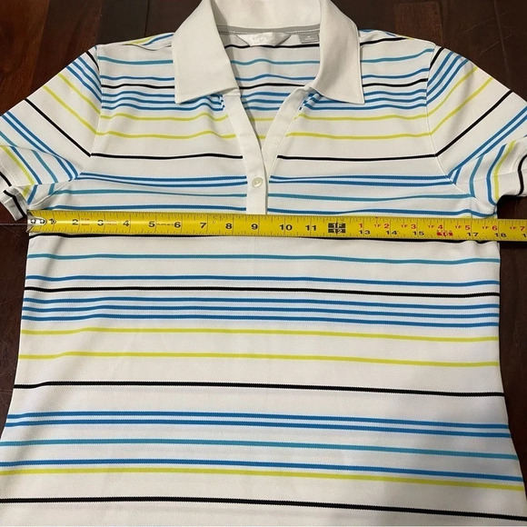 Callaway Short Sleeve Polo Shirt Women’s Medium Golf Pickleball Striped - Picture 5 of 8